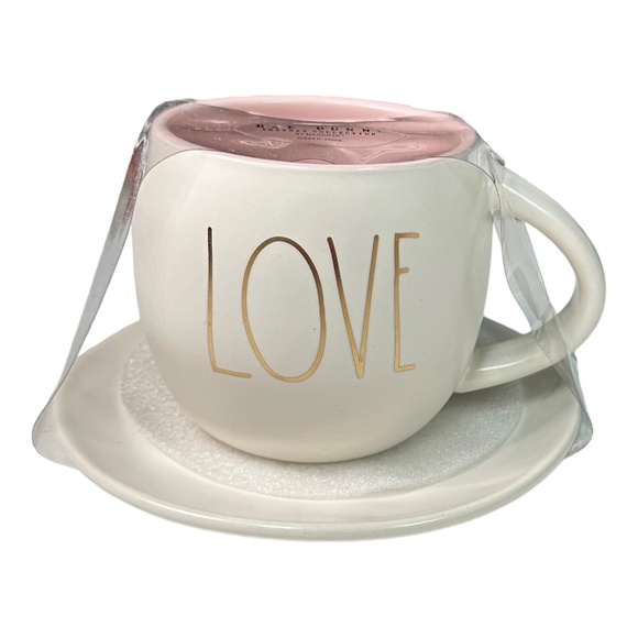 Rae Dunn "LOVE" Valentine's Day Tea Cup Set - Picture 1 of 1